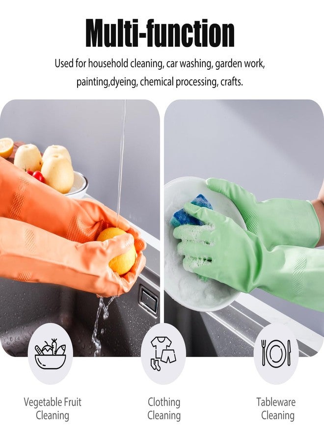 IUCGE Rubber gloves dishwashing for Kitchen 3 Pairs,Cleaning gloves for Household dish gloves,Reuseable.(M,Multicolor) - Image 4
